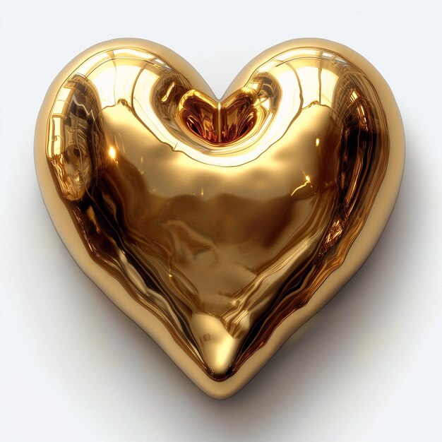 Luxurious golden heart shape rich and romantic