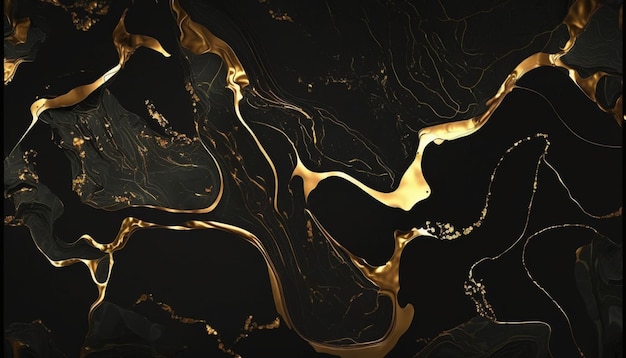 Luxurious Golden Marble Texture on Dark Background