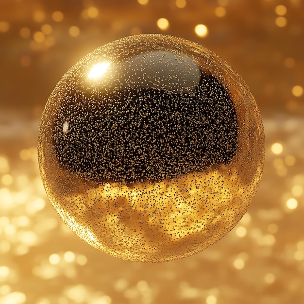 Photo luxurious golden textures and glittering spheres shimmering metallic background collection