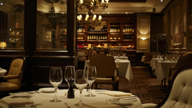 Luxurious hotel restaurant featuring private wine cellar and chefs tasting menu