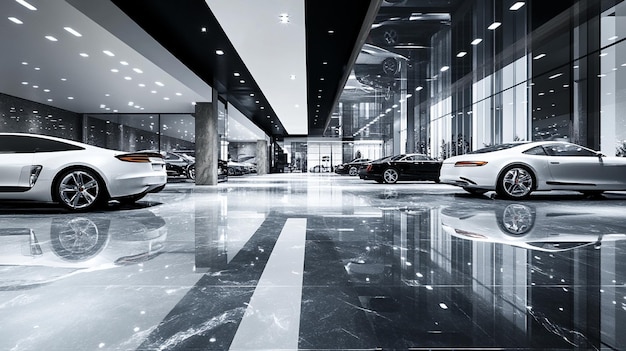 Photo luxurious indoor car showroom