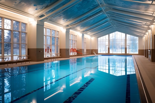 Luxurious Indoor swimming pool in the day