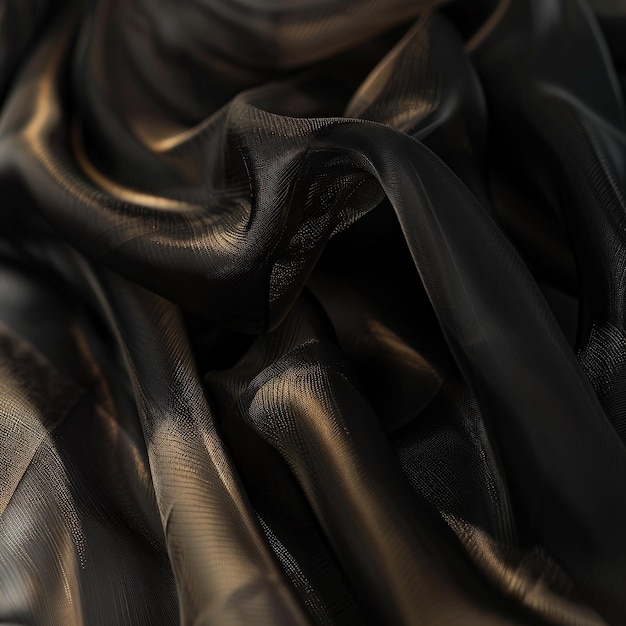 Photo luxurious interplay of black satin and silk