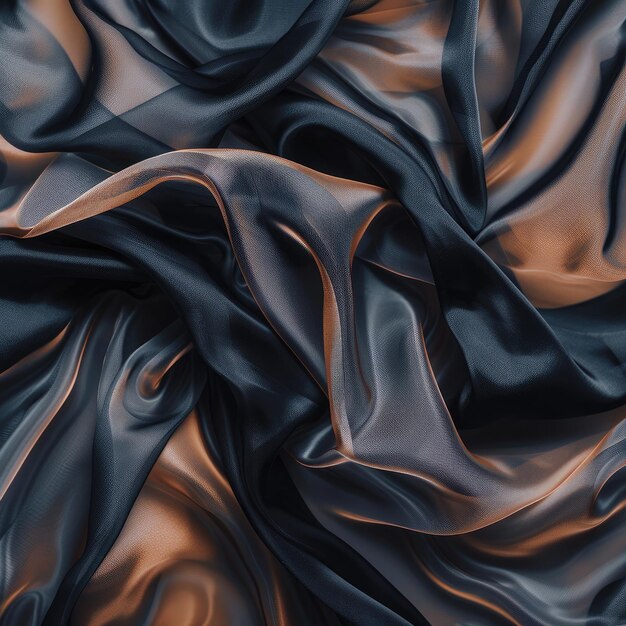 Photo luxurious interplay of black satin and silk