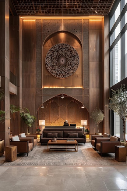 Luxurious Lobby with Intricate Moroccan Design