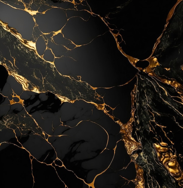 Luxurious marble dark banner with gold accents for elegant interiors generative ai