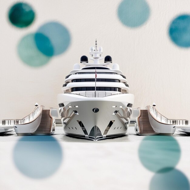 Photo luxurious mega yacht eclipse on white background ai generated