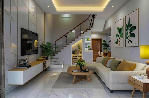 Luxurious Modern Living Room Interiors with Stylish Furniture and Elegant Decor