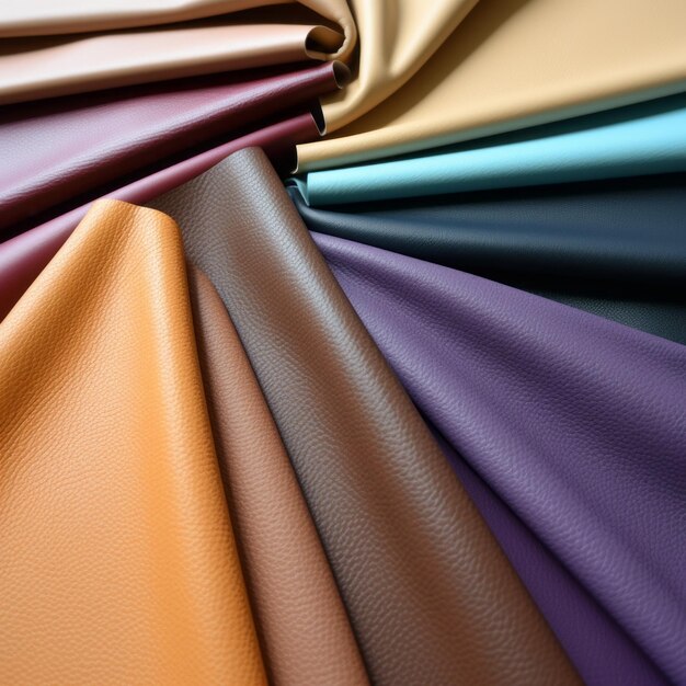 Luxurious Multicolored Leather Fabric For Interior Design