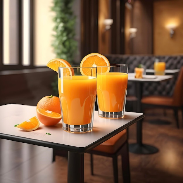 Luxurious Orange Juice in a Glass Five Star Hotel Elegance