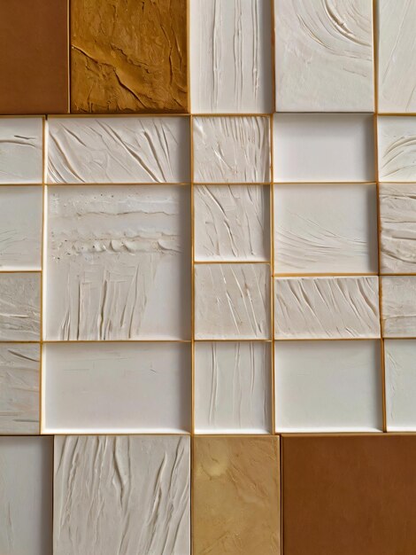 Photo a luxurious pattern of glossy gold and white tiles