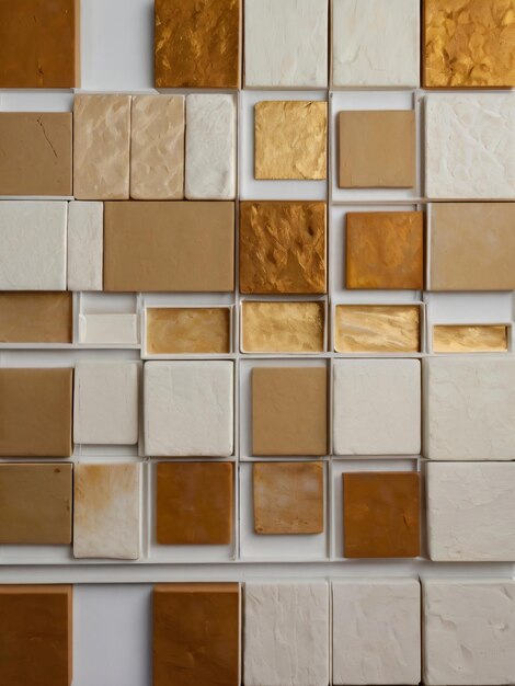 Photo a luxurious pattern of glossy gold and white tiles