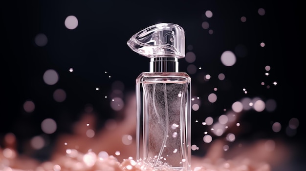 Luxurious perfume bottle Beautiful perfume in transparent bottle