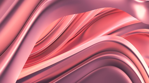 Luxurious pink background with satin drapery. 3d rendering.