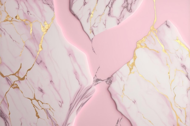 Luxurious pink and golden granite marble texture banner design generative ai