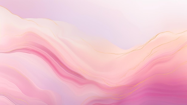 Luxurious Pink Marble Pastel Gradient Background Enhanced with Golden Lines