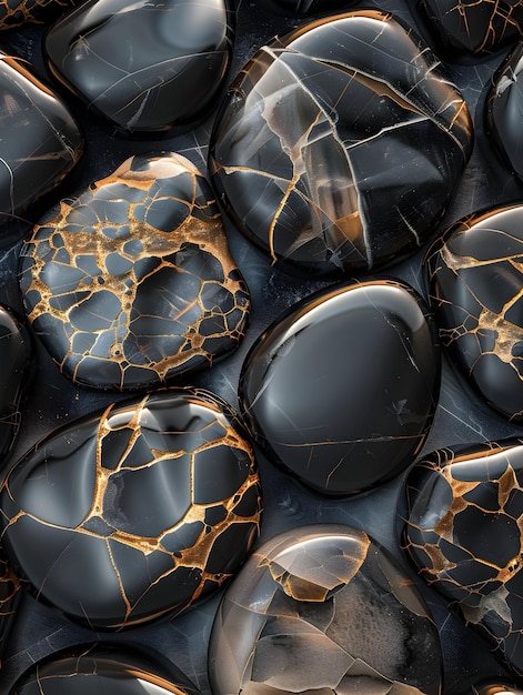 Photo luxurious polished onyx stones in elegant 3d pattern with captivating lighting effects