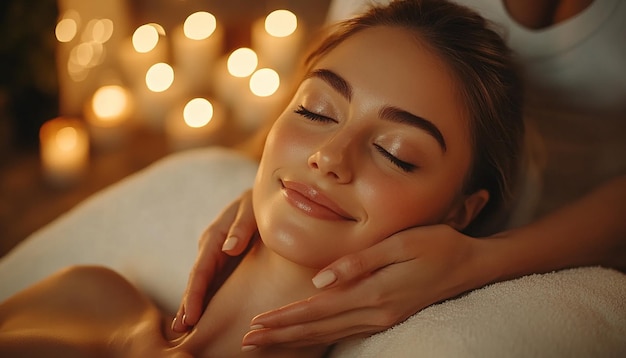 Luxurious Spa Experience Woman Receiving Relaxing Massage in a Peaceful Setting