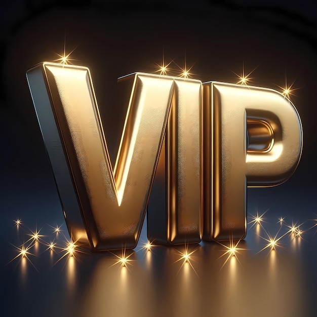 Photo luxurious vip 3d letters goldplatinum