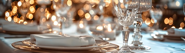 Luxurious wedding table setting with attention to detail in high resolution image showcasing elegant