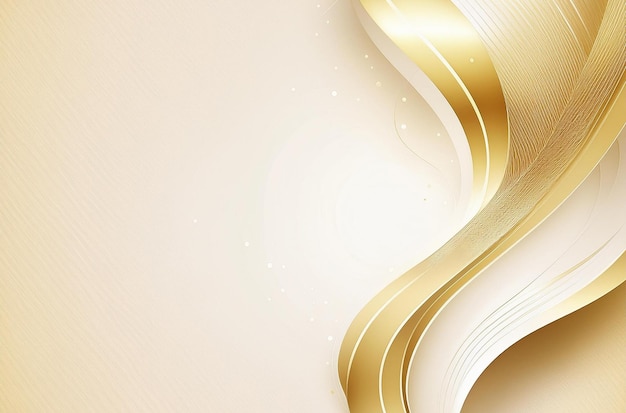 Luxurious White and Gold Curved Lines Background