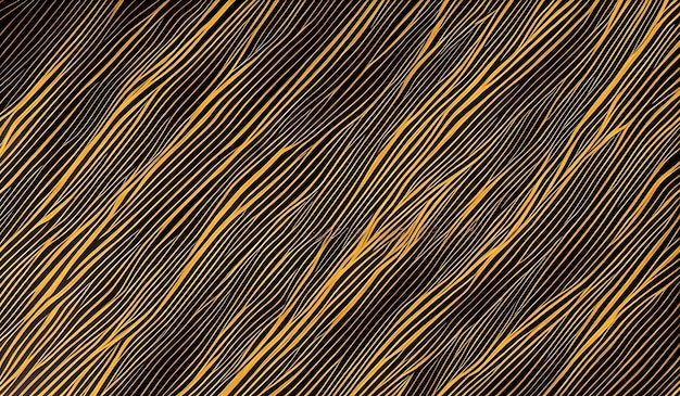 Luxury abstract black metal background with golden light lines Dark 3d geometric texture