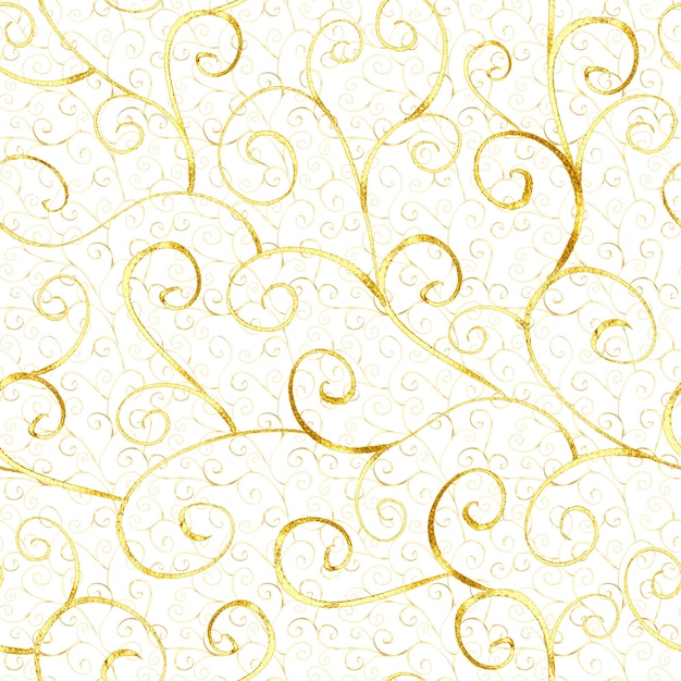 Luxury abstract gold seamless pattern in oriental style on white background. Can be used for wallpaper, wrapping, textile, web page background.