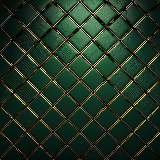 Luxury abstract green metal background with golden light lines