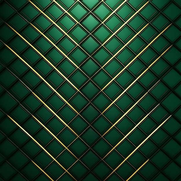 Luxury abstract green metal background with golden light lines