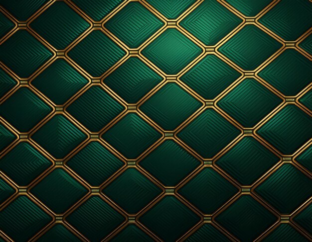 Luxury abstract green metal background with golden light lines