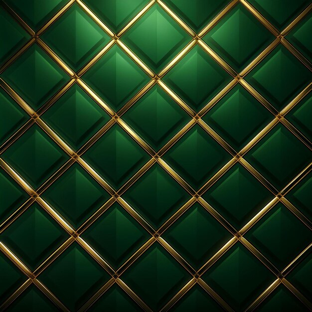 Luxury abstract green metal background with golden light lines