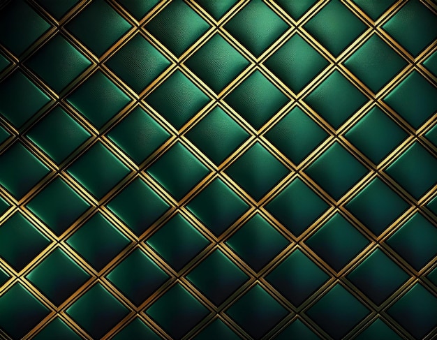 Luxury abstract green metal background with golden light lines