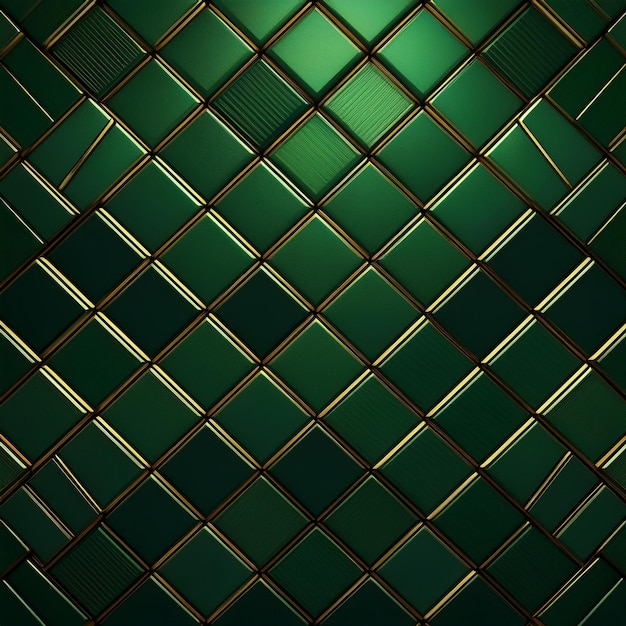 Luxury abstract green metal background with golden light lines