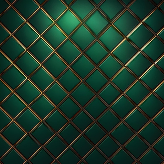 Luxury abstract green metal background with golden light lines