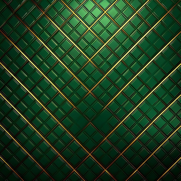 Luxury abstract green metal background with golden light lines