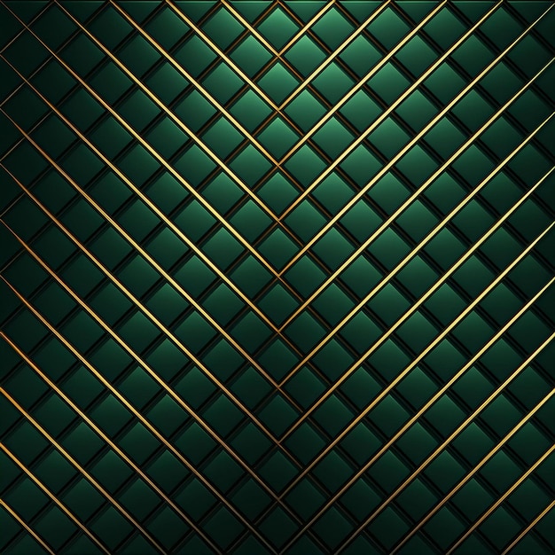 Luxury abstract green metal background with golden light lines