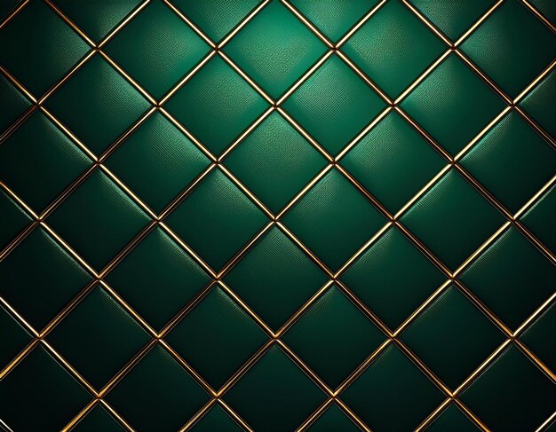 Luxury abstract green metal background with golden light lines