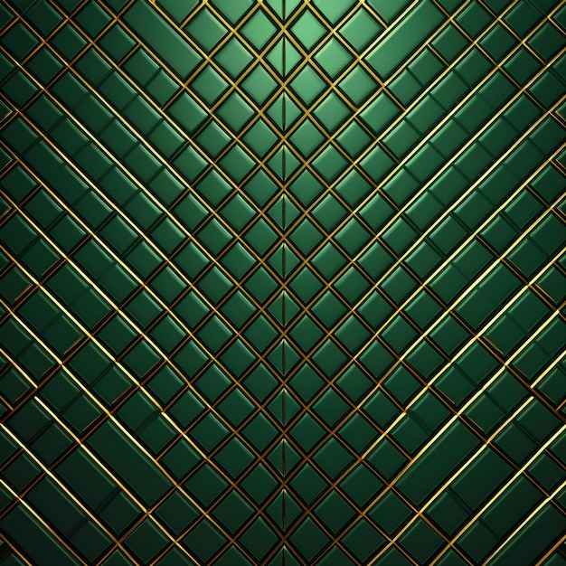 Luxury abstract green metal background with golden light lines