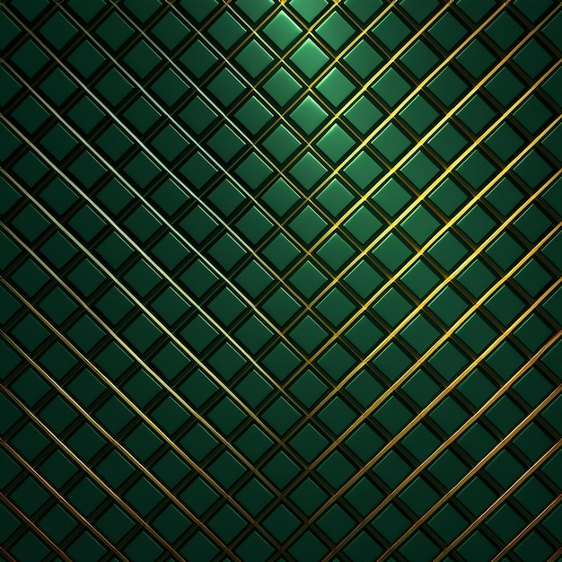 Luxury abstract green metal background with golden light lines