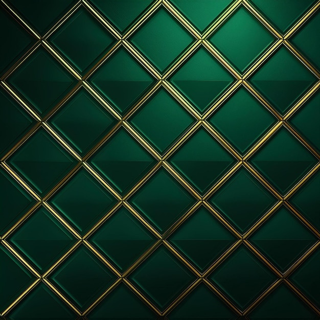 Luxury abstract green metal background with golden light lines