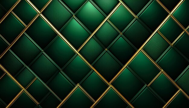 Luxury abstract green metal background with golden light lines