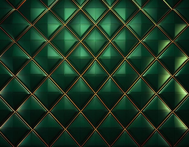 Luxury abstract green metal background with golden light lines