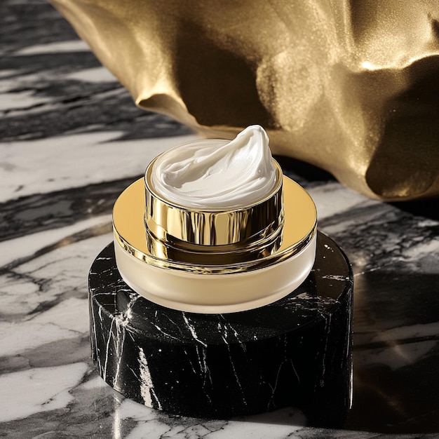 Photo a luxury antiaging cream with a focus on its texture and application benefits