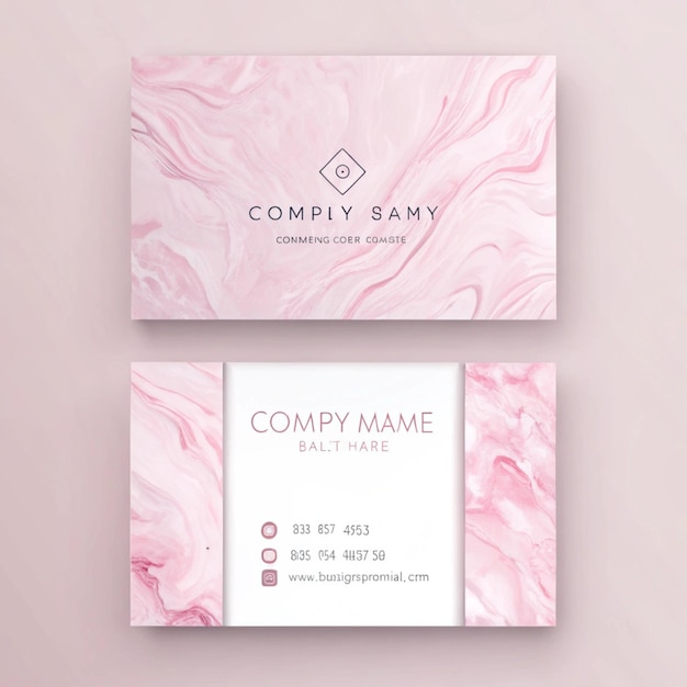 Photo luxury baby pink marble texture business card design