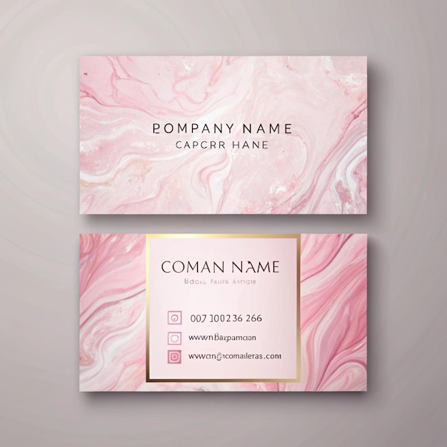 Photo luxury baby pink marble texture business card design