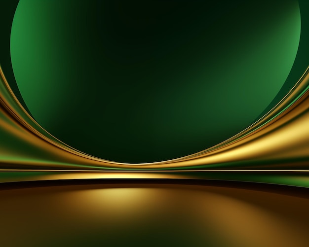 luxury background Green and gold are shiny