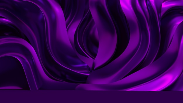 Luxury background with purple drapery fabric. 3d rendering.