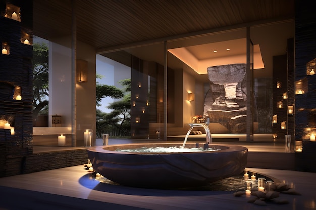 Luxury Bathroom Spa Features Interior Design