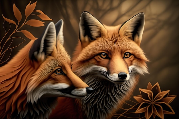 Luxury Beautifull Fox Abstract Digital AI Illustrations