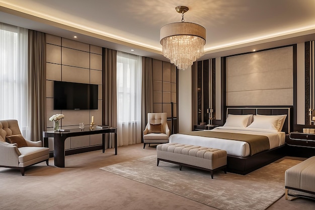 luxury bedroom in hotelbedroom